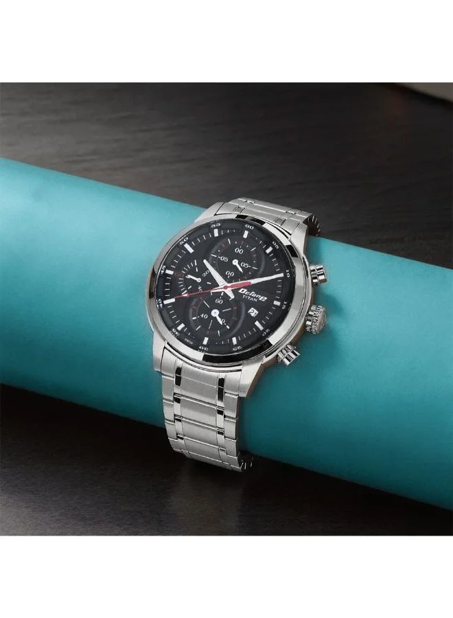 تيتان Men's Metal Chronograph Watch 90086SM01 - 46 mm