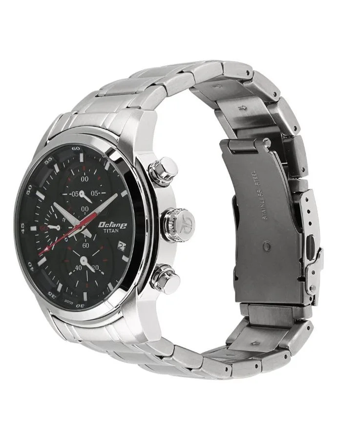 TITAN Men's Metal Chronograph Watch 90086SM01 - 46 mm