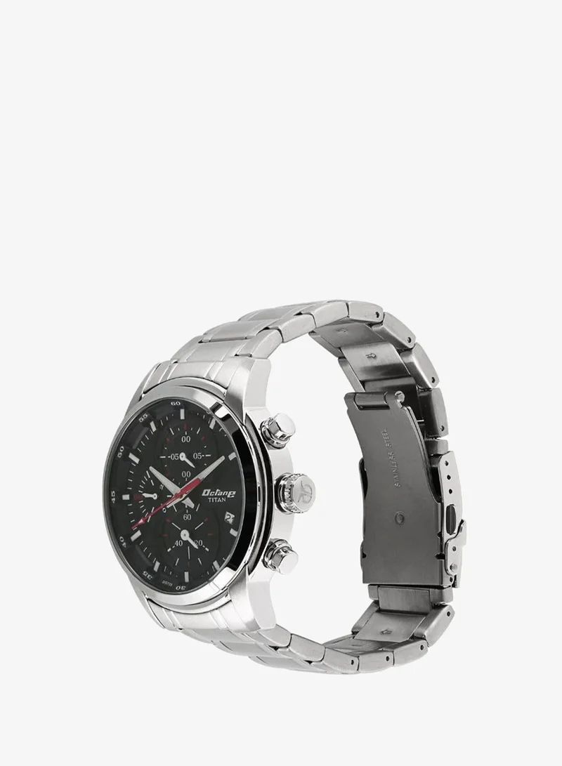 TITAN Men's Metal Chronograph Watch 90086SM01 - 46 mm