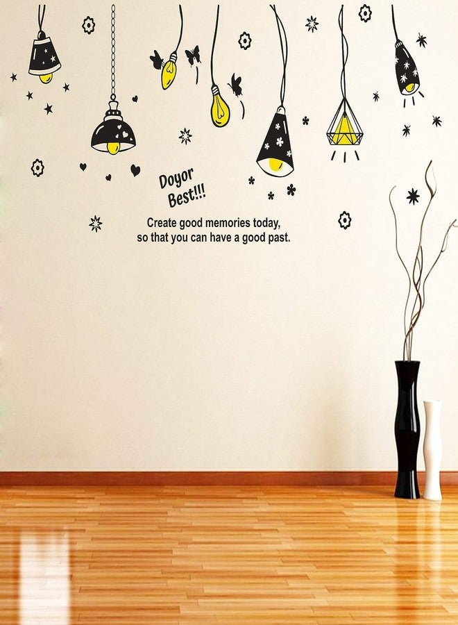 INKFENCE ملصقات جدارية ذاتية اللصق من إنكفينس، بطول 150 سم، بتصميمات فراشات وأوراق وأزهار، تحمل اقتباسات تحفيزية (عبوة من قطعة واحدة). - Image 4