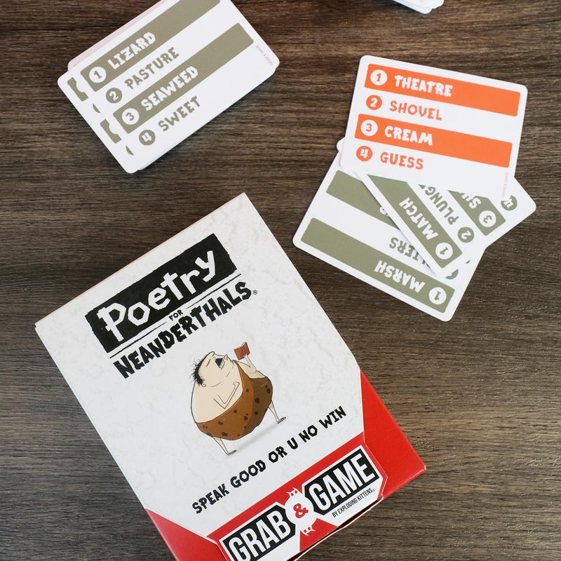 Exploding Kittens Poetry for Neanderthals Grab & Game 2+ Players - Ages 7+ - 10 Minutes to Play - Travel Sized Word Guessing Game - Party Game, Family Game Night, Kid and Adult Card Game - Image 3