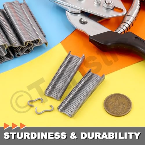 Tanstic 3000Pcs M Nails M Clips Professional Upholstery Hog Rings M Staples for Type M Hog Nail Ring Pliers Assortment Kit Fence Fastening - Image 5