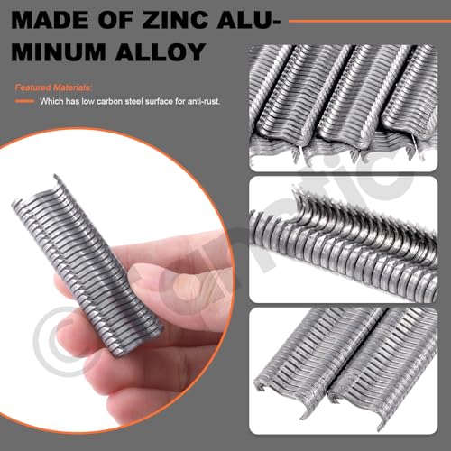 Tanstic 3000Pcs M Nails M Clips Professional Upholstery Hog Rings M Staples for Type M Hog Nail Ring Pliers Assortment Kit Fence Fastening - Image 4