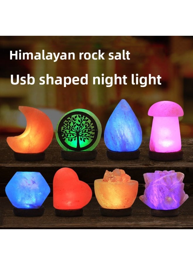 ماركة غير محددة - مصباح الملح مصباح الملح USB مصباح ملح الهيمالايا الشركة المصنعة مصدر مصباح LED موفر للطاقة ضوء ليلي لغرفة النوم مصباح جو مصباح الملح مصدر ضوء الطاقة: LED ملون متغير اللون - لون الضوء: هرمي - Image 1