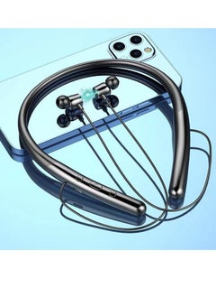 Generic New neck-mounted Bluetooth ultra-long battery life earphones hanging neck sports wireless Bluetooth earphones (black)  - Image 4