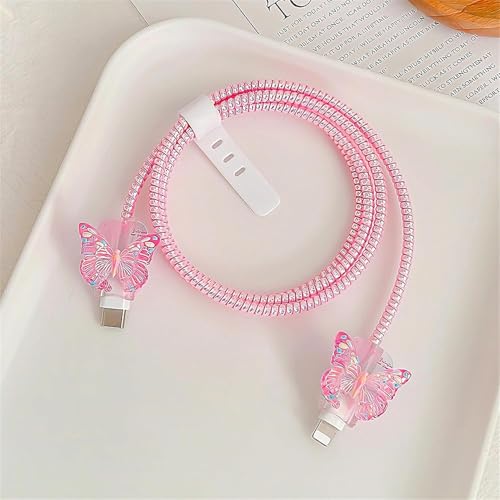 VNJ ACCESSORIES Protective Charger Case for iPhone 18W 20W iPhone 16 15 14 13 12 11 Pro Max Charging Cable Charger Protective Cover Data Cable Protective Sleeve-Bell Orchid Pink - Image 5