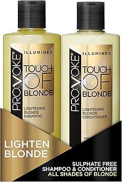 PROVOKE Illuminex Touch of Blonde Lightening Blonde Shampoo and Conditioner Duo Pack 200 ml For Warm Blonde Highlighted Blonde Hair - Image 1