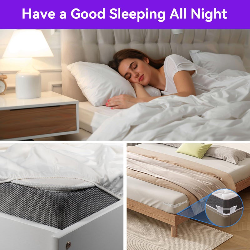 CaLeQi Bed Sheet Holder Removable Easy to Install Fits 5.9-11.8in thicknesses Mattress Sizes Sheet Holders Keep Sheets Firm & Tight More Convenient Than Traditional Bed Sheet Clips is The Perfect Choice  - Image 3