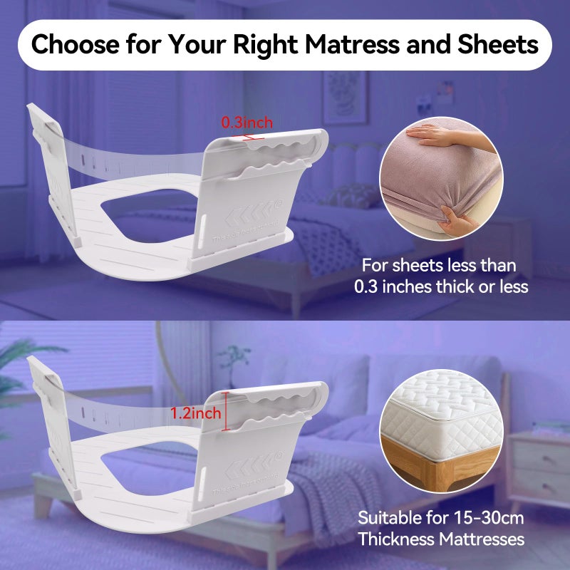 CaLeQi Bed Sheet Holder Removable Easy to Install Fits 5.9-11.8in thicknesses Mattress Sizes Sheet Holders Keep Sheets Firm & Tight More Convenient Than Traditional Bed Sheet Clips is The Perfect Choice  - Image 2