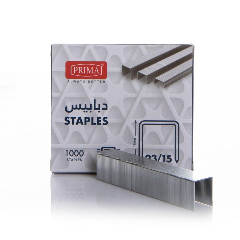 Staples 23/15 15mm - Robust Box of 1000 Pcs for Reliable Fastening, Ideal for Office and School Use - Image 1