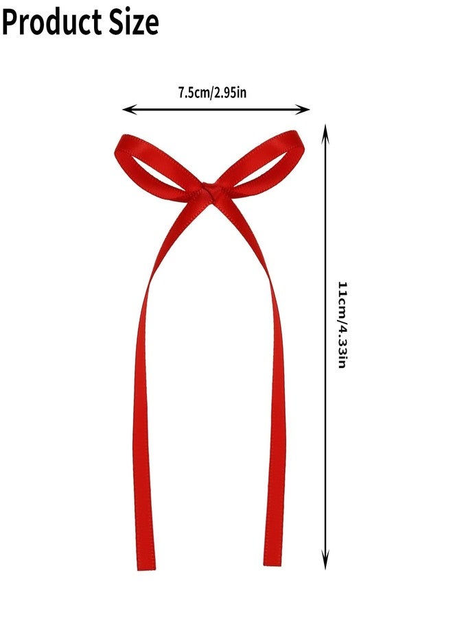 Doacpcr 20 PCS Red Bow Cupcake Toppers，Red Ribbon Bow Cake Decorations，Bowknot Ribbons Coquette, High Footed Cup Balloon Wall Party Decorations，Bridal Wedding Cake Dessert Baby Party Supplies - Image 2