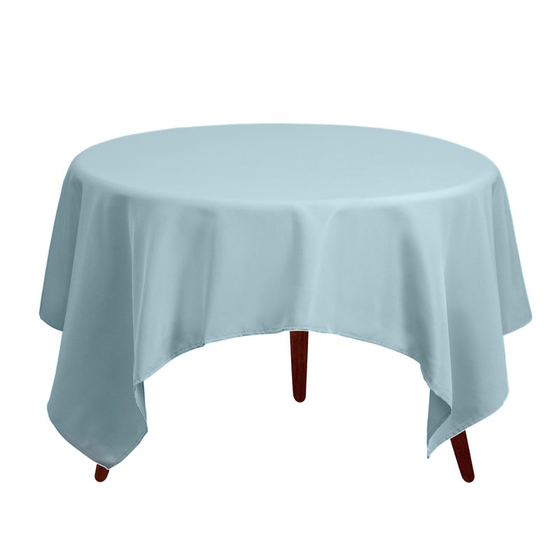 Gee Di Moda Square Tablecloth - 85 x 85 Inch Baby Blue Table Cloth for Large Square or Round Tables - Heavy Duty Washable Fabric - for Buffet Table  Holiday Party  Dinner  Wedding & Baby Shower - Image 2