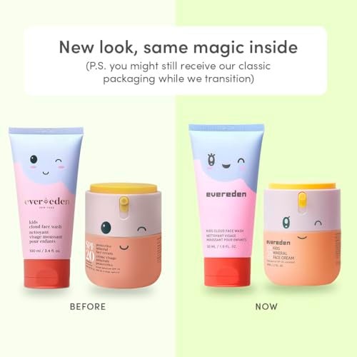 Evereden Happy Morning DUO Kids Spa Headband for Girls: Clean & Vegan Skin Care Bundle | Cloud Face Wash + SPF 20 Mineral Face Cream | Non-Toxic | Easy-to-Use Skincare - Image 2