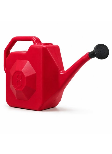 8 Liter Watering Can with Long Spout for Precise Plant Watering - Practical Watering Jug for Garden, Balcony and Home Gardening - Suitable for Flowers, Herbs, Seedlings and Indoor and Outdoor Plants (Red)