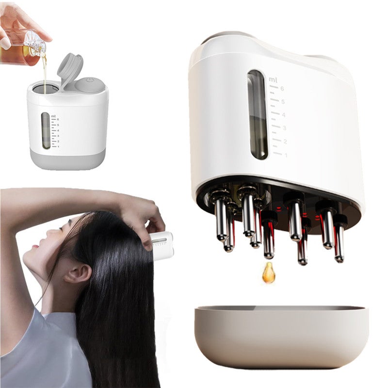 Hair Oil Applicator 6ml Detachable Tank - Mess-Free Application Advanced Scalp Care Massager With Red Light For Home Salon Outdoor Hair Nourishing Routine - Image 3