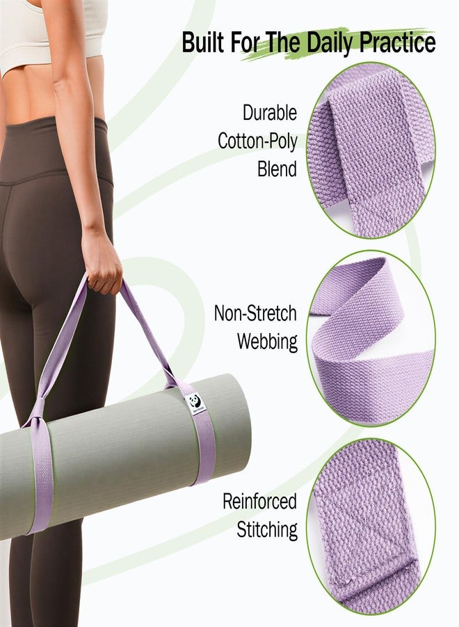 Slim Panda Yoga Mat Straps for Carrying,Adjustable Yoga Mat Carrier,Light Grey Yoga Mat Sling,Durable Cotton Exercise Strap for Yoga,Pilates,Exercise,Fitness,Dance(Yoga Mat Not Included) - Image 3