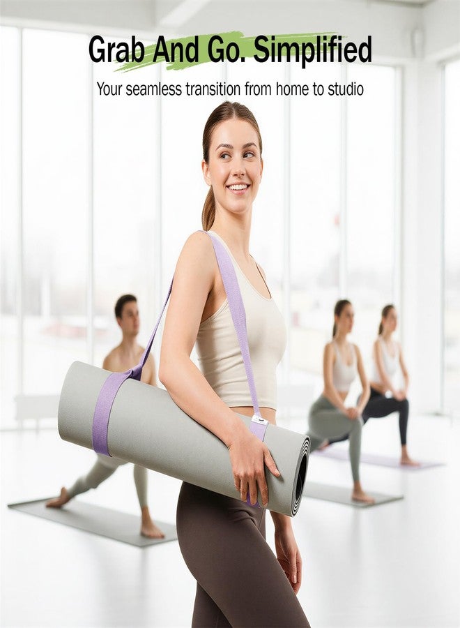 Slim Panda Yoga Mat Straps for Carrying,Adjustable Yoga Mat Carrier,Light Grey Yoga Mat Sling,Durable Cotton Exercise Strap for Yoga,Pilates,Exercise,Fitness,Dance(Yoga Mat Not Included) - Image 2