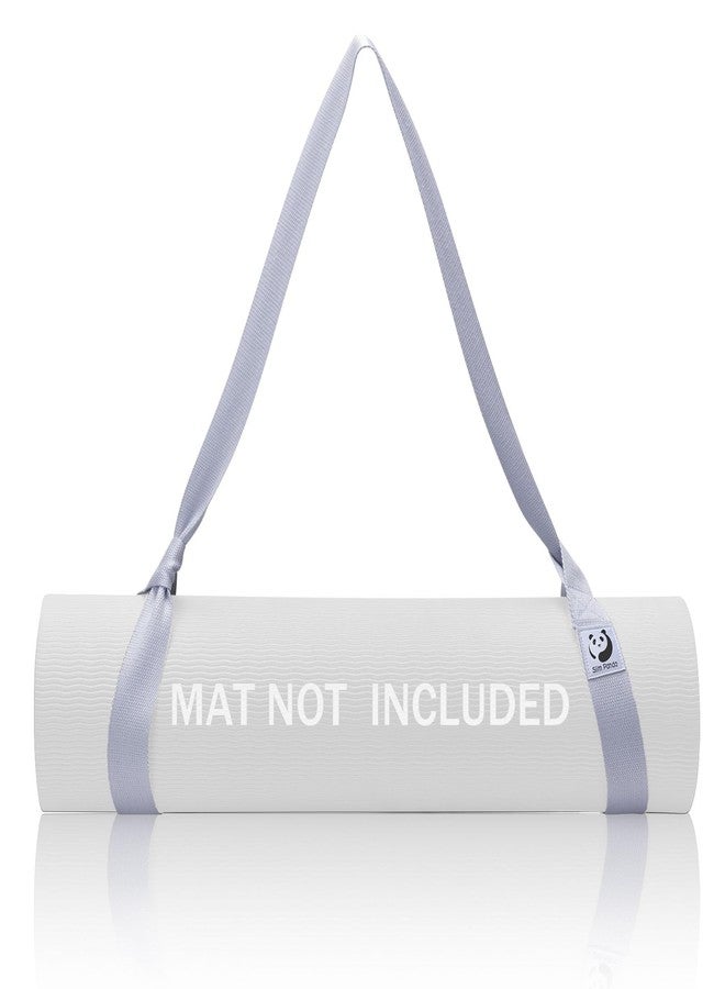 Slim Panda Yoga Mat Straps for Carrying,Adjustable Yoga Mat Carrier,Light Grey Yoga Mat Sling,Durable Cotton Exercise Strap for Yoga,Pilates,Exercise,Fitness,Dance(Yoga Mat Not Included) - Image 1