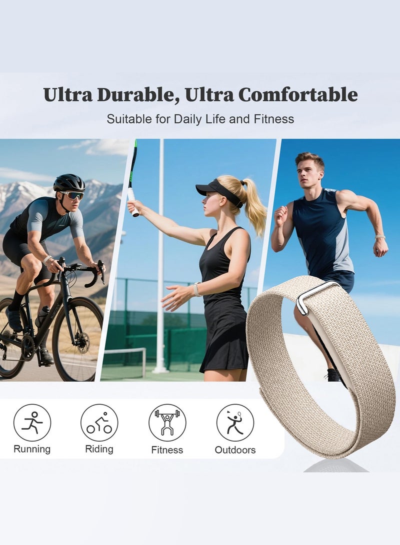 MARGOUN Woven Nylon Sport Loop Band for Fitbit Air – Breathable Elastic Replacement Strap with Secure Hook-and-Loop Fastener – Comfortable Lightweight Wristband - Starlight Starlight - Image 5
