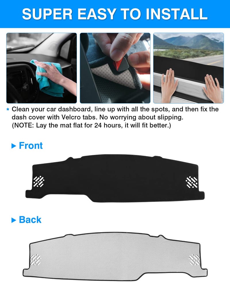 Autorder Dashboard Cover Mat for Freightliner Cascadia 2018-2024 2025 2026 Accessories Dash Cover Upgrade Flannel Dash Mat Sunshade Glare UV Rays Protector - Image 5