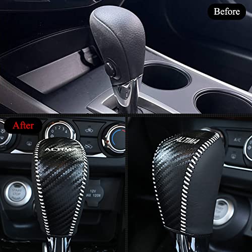 XITER Leather Gear Shift Knob Cover Protector Trim Automatic Transmission Interior Accessories for Nissan Altima 2013-2018(Not Fit 2.5SR/3.5)-Carbon Fiber - Image 4