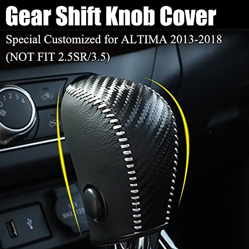 XITER Leather Gear Shift Knob Cover Protector Trim Automatic Transmission Interior Accessories for Nissan Altima 2013-2018(Not Fit 2.5SR/3.5)-Carbon Fiber - Image 2