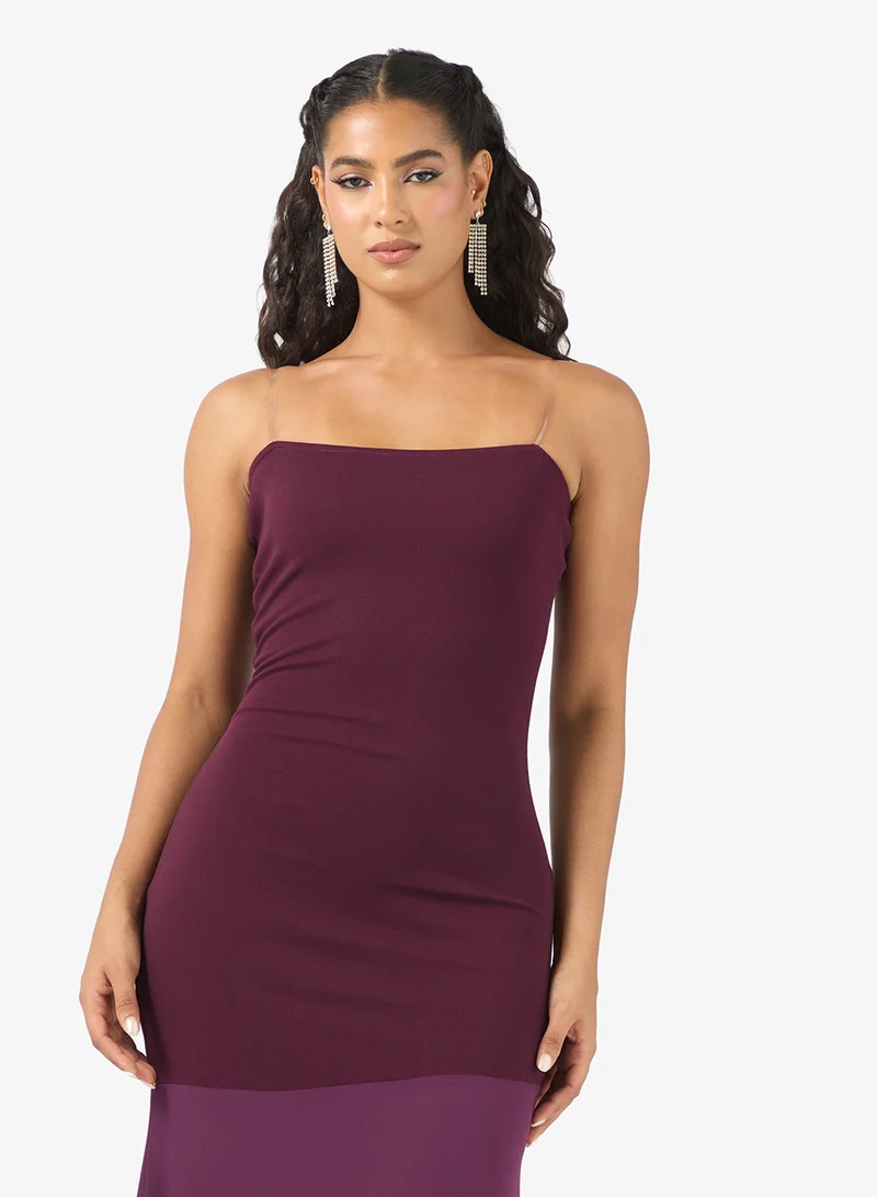 Rene  Sleek Strapless Flared Hem Gown for Women | Best Price UAE