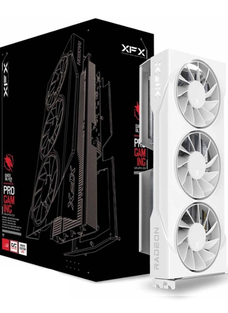 XFX Swift AMD Radeon RX 9060 XT OC Triple Fan Gaming Edition, 16GB GDDR6 128-Bit Memory, 3320 MHz Boost Speed, 2048 Stream Processors, 20 Gbps Memory Clock, PCI-E 5.0, White | RX-96TS316W7  - Image 1