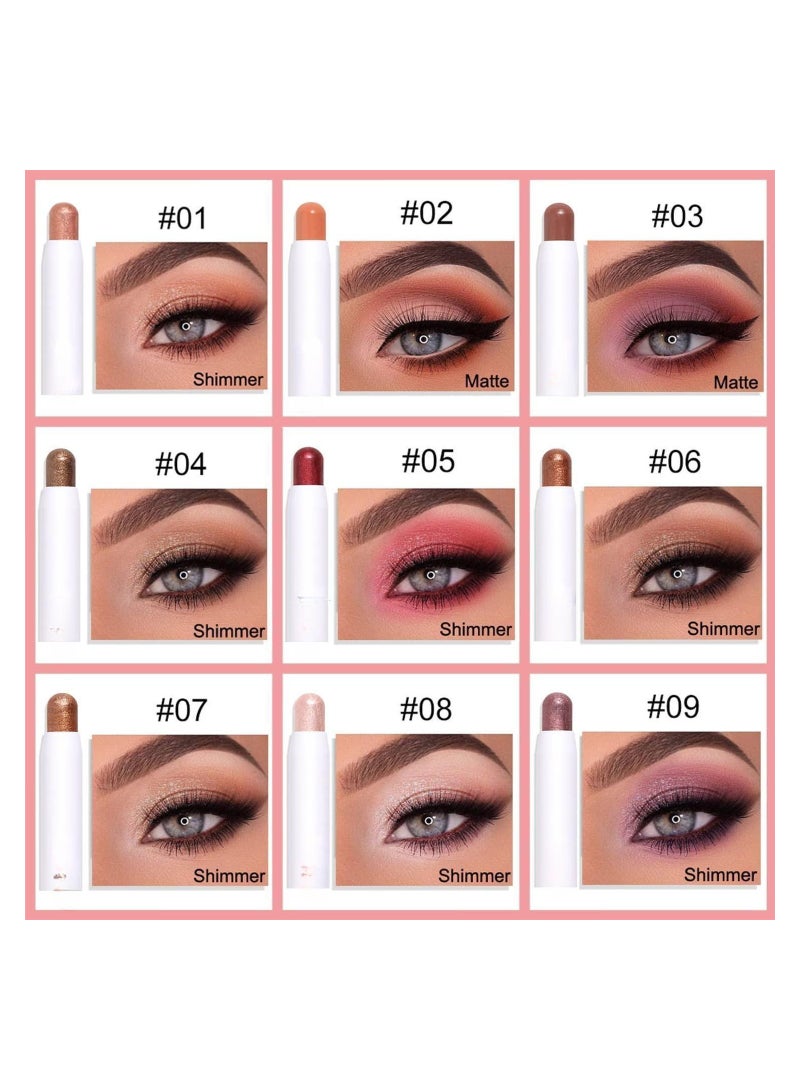 SYOSI 12 Pcs Eyeshadow Stick Soft Creamy Matte Shimmer Eye Shadow Pencil Crayon Highlighting Pigmented Shiny Eyeshadow Pencil Waterproof Classy Shimmer Eye Shadow Sticks Sets  - Image 2