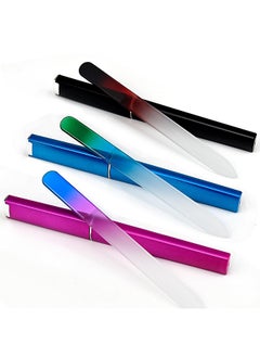 EAONE EAONE Glass Nail File with Case 3 Pack, Crystal Nail Files, Double-Sided Etched Fingernail Glass Nail Files for Natural Nails Professional Foot Nail Care Tool with Case Stocking Stuffers for Women  - Image 1