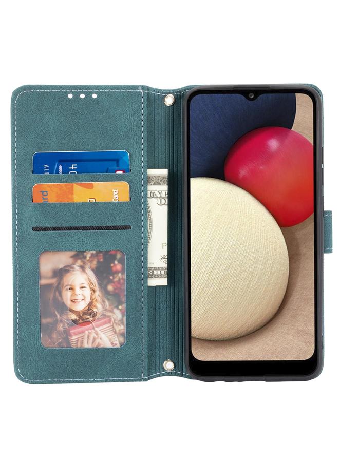 S-TOP Case For Samsung Galaxy A02s 166mm Embossed Striped Magnetic Buckle PU + TPU Horizontal Flip Leather Case - Image 4