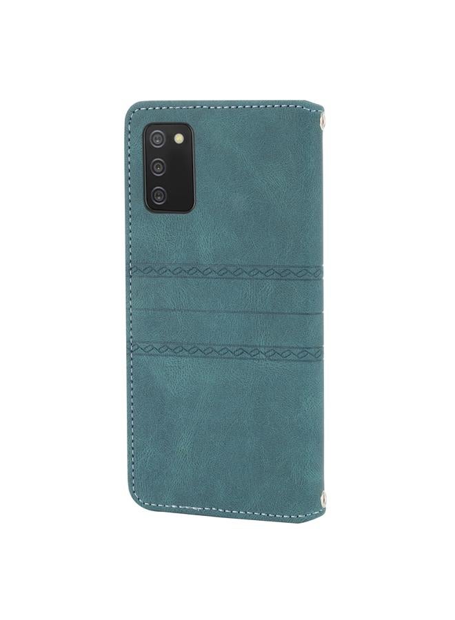 S-TOP Case For Samsung Galaxy A02s 166mm Embossed Striped Magnetic Buckle PU + TPU Horizontal Flip Leather Case - Image 3