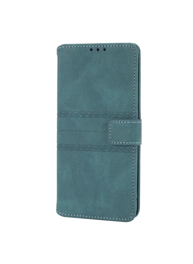 S-TOP Case For Samsung Galaxy A02s 166mm Embossed Striped Magnetic Buckle PU + TPU Horizontal Flip Leather Case - Image 2