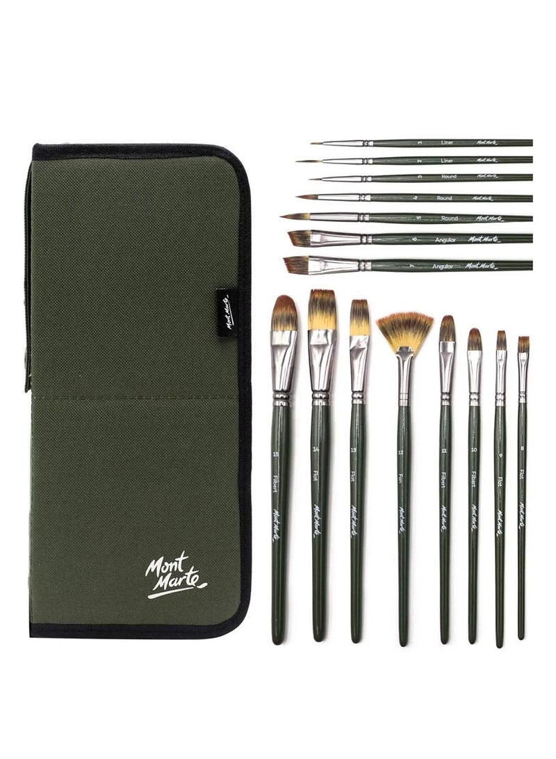 Mont Marte 17-Piece Signature Brush Set in Wallet - Image 3