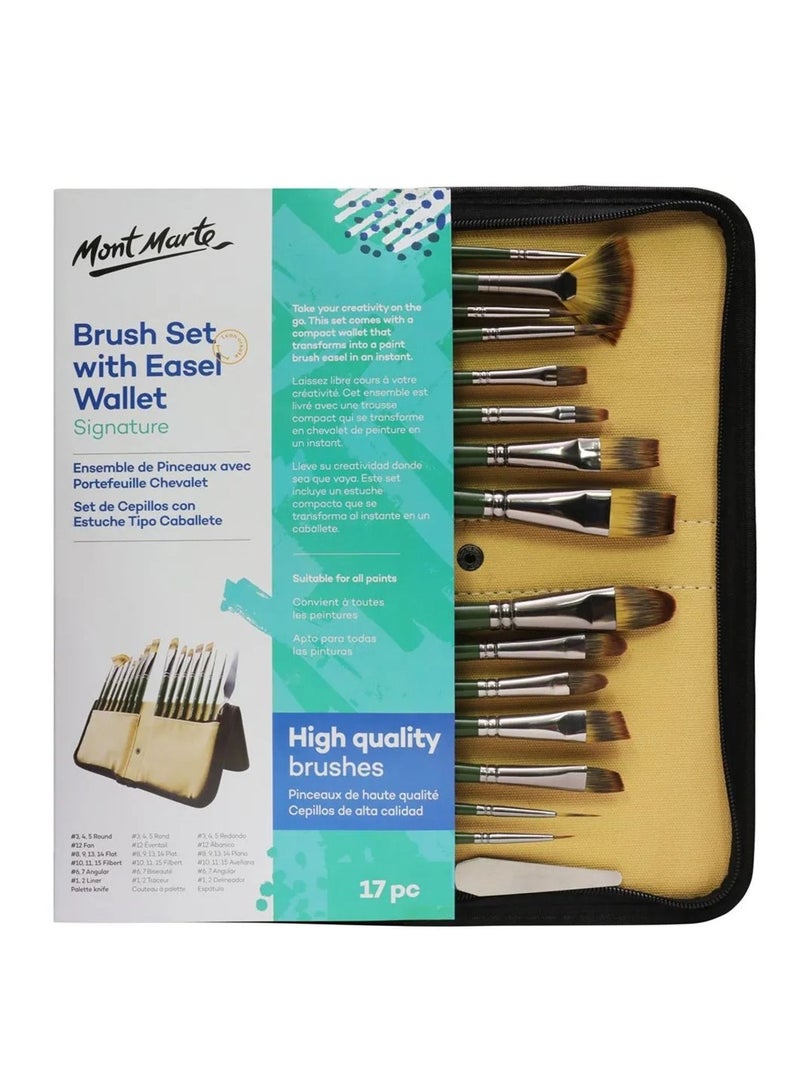 Mont Marte 17-Piece Signature Brush Set in Wallet - Image 1
