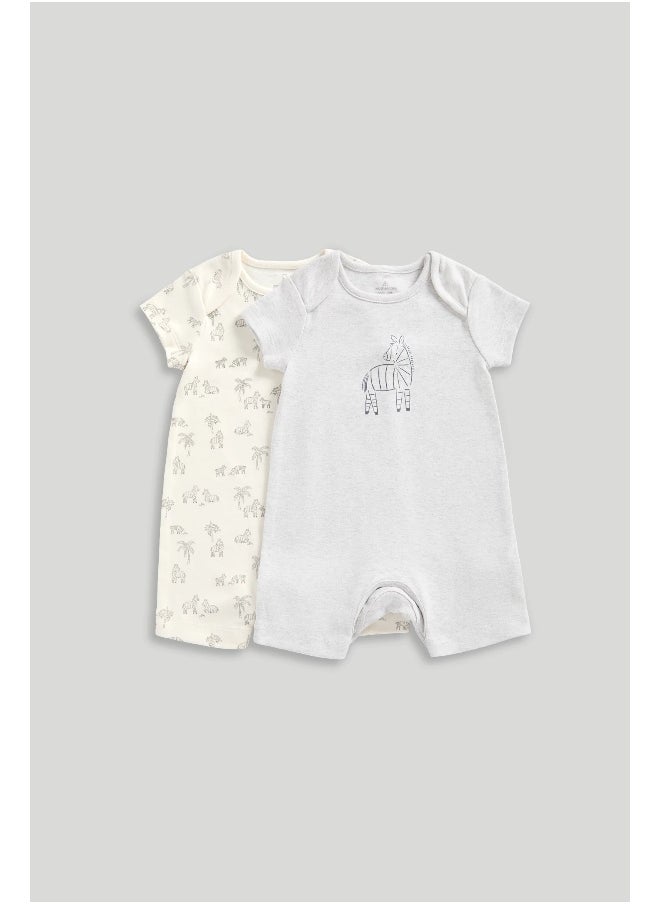 mothercare Zebra Rompers - 2 Pack  - Image 1