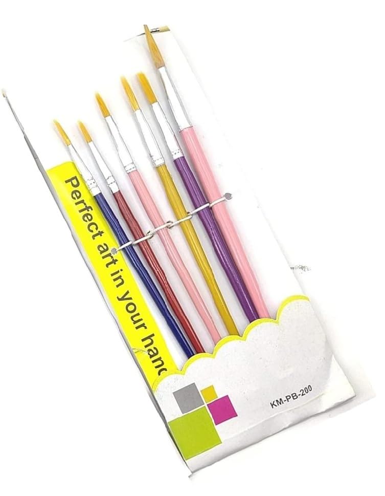 FREEDY Nylon 6 Pcs Different Size Paint Brush Set (Round) B