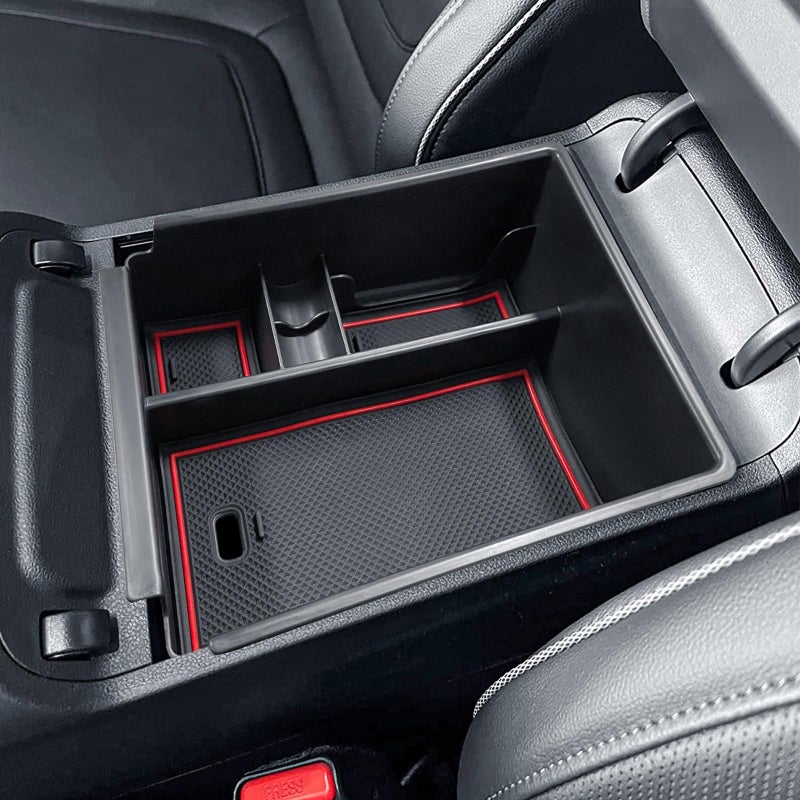 TACORBO Center Console Organizer Compatible with Hyundai 20222024 Tucson Plugin HybridHybrid all Trims and Tucson Gas Limited and Santa Cruz 2022 20232025 Accessories Armrest Insert Tray Red