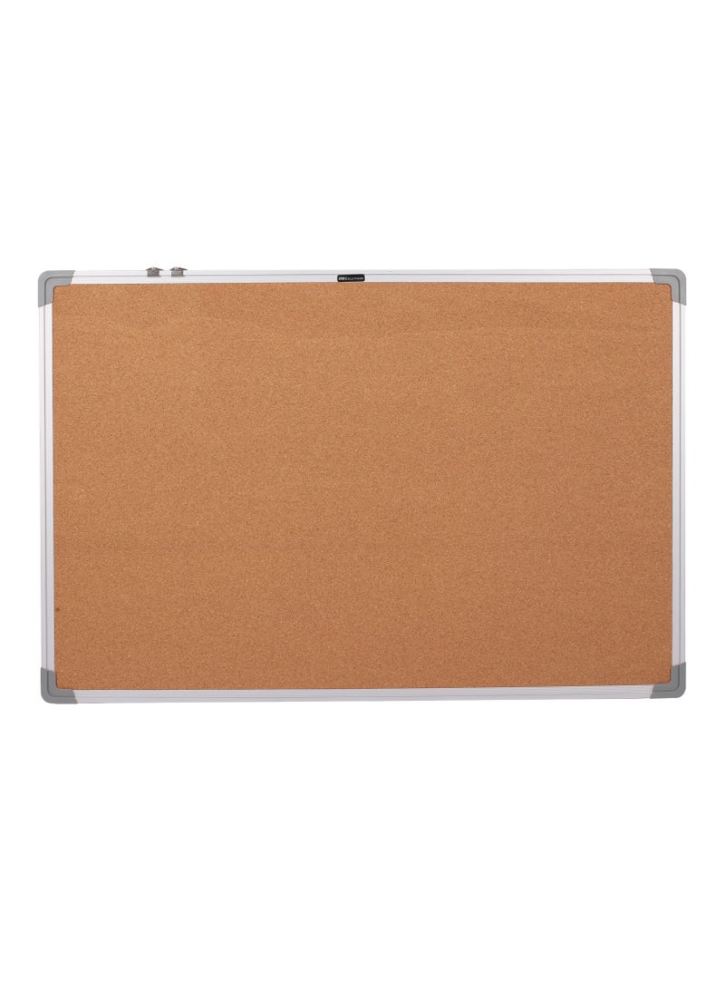 Deli Deli E39053 600x900mm Cork Board, 24x36 Inch, Aluminum Frame with Cork Paper & Fiberboard, Durable & Self-Healing, Includes Hook, Yellow, 1PCS/Opp Bag, Ideal for Office, Home, or Classroom Use - Image 2