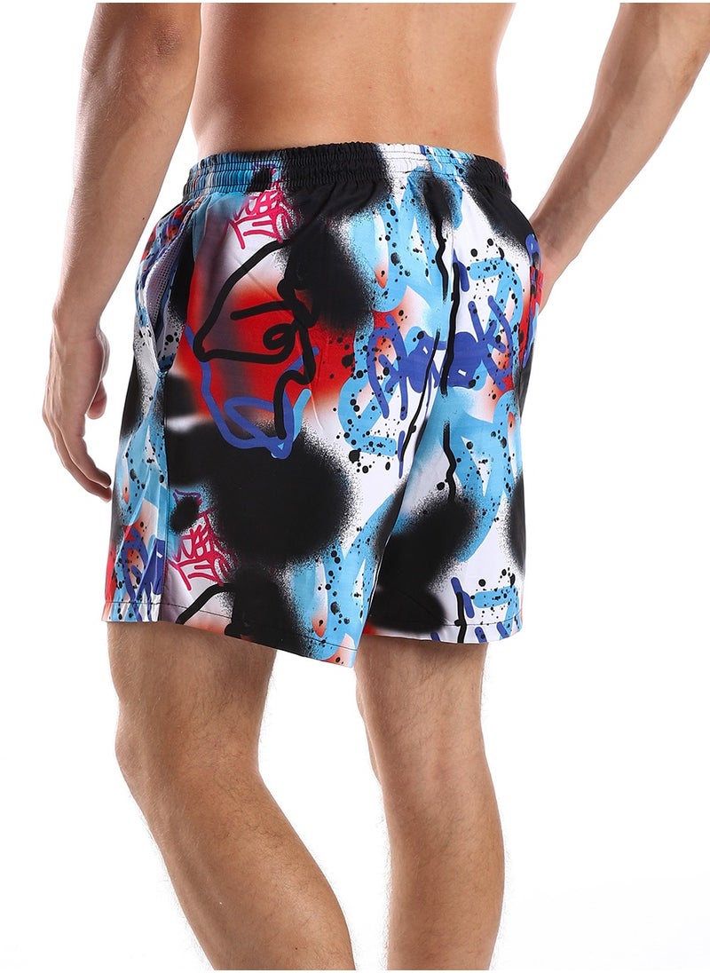 WHITE RABBIT - Colorful Polyester Swim Short - Multicolour - Image 1