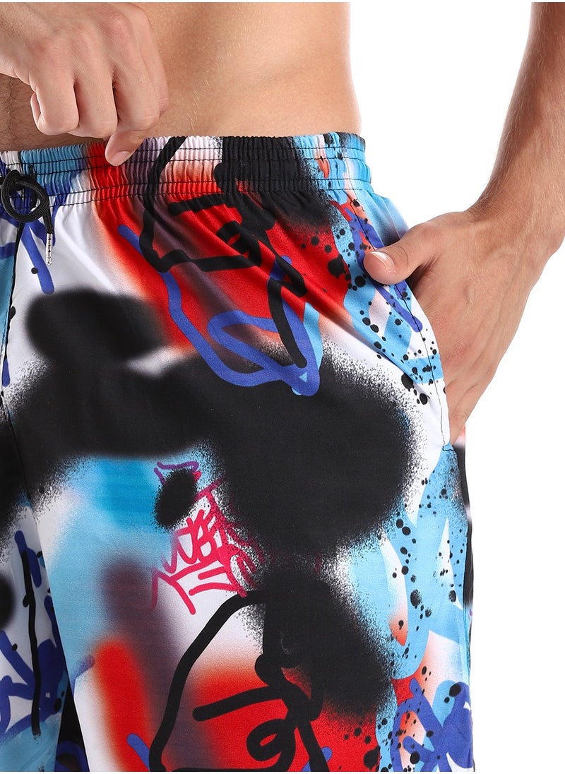 WHITE RABBIT - Colorful Polyester Swim Short - Multicolour - Image 1