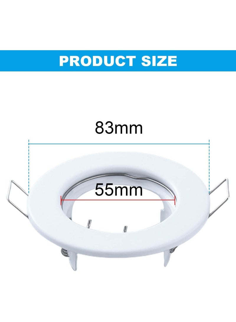 Y&D 4 Pack Round Recessed Spotlights Trim Ring Fitting White Lighting with GU10 Light Mounting Frame for Halogen Bulb,50mm Bulb, Ceiling Spotlight MR16 (4 pcs)  - Image 2