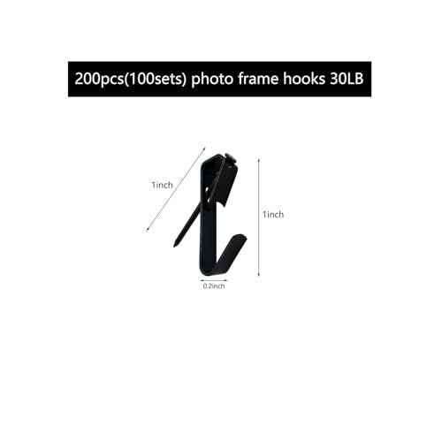 IDEALSV 200 Pcs (100 Stes) Picture Hangers 30LB with Nails Kits Black Photo Frame Hooks Hanging Key - Image 3