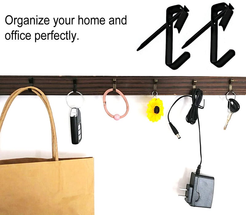 IDEALSV 200 Pcs (100 Stes) Picture Hangers 30LB with Nails Kits Black Photo Frame Hooks Hanging Key - Image 4
