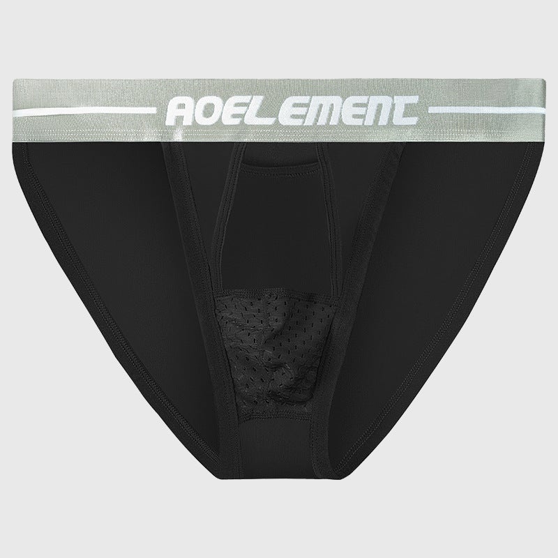 Breathable Mens Briefs with Bulge Enhancing Pouch Black - Image 1