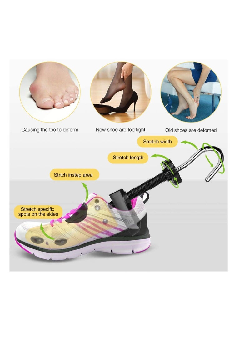 Shoe Stretcher Shoe Trees Professional Shoe Stretcher Tough Plastic Shoe Tree Adjustable Length  Width Durable Shoe Shaper for Men Women kids Black L-Size - Image 2