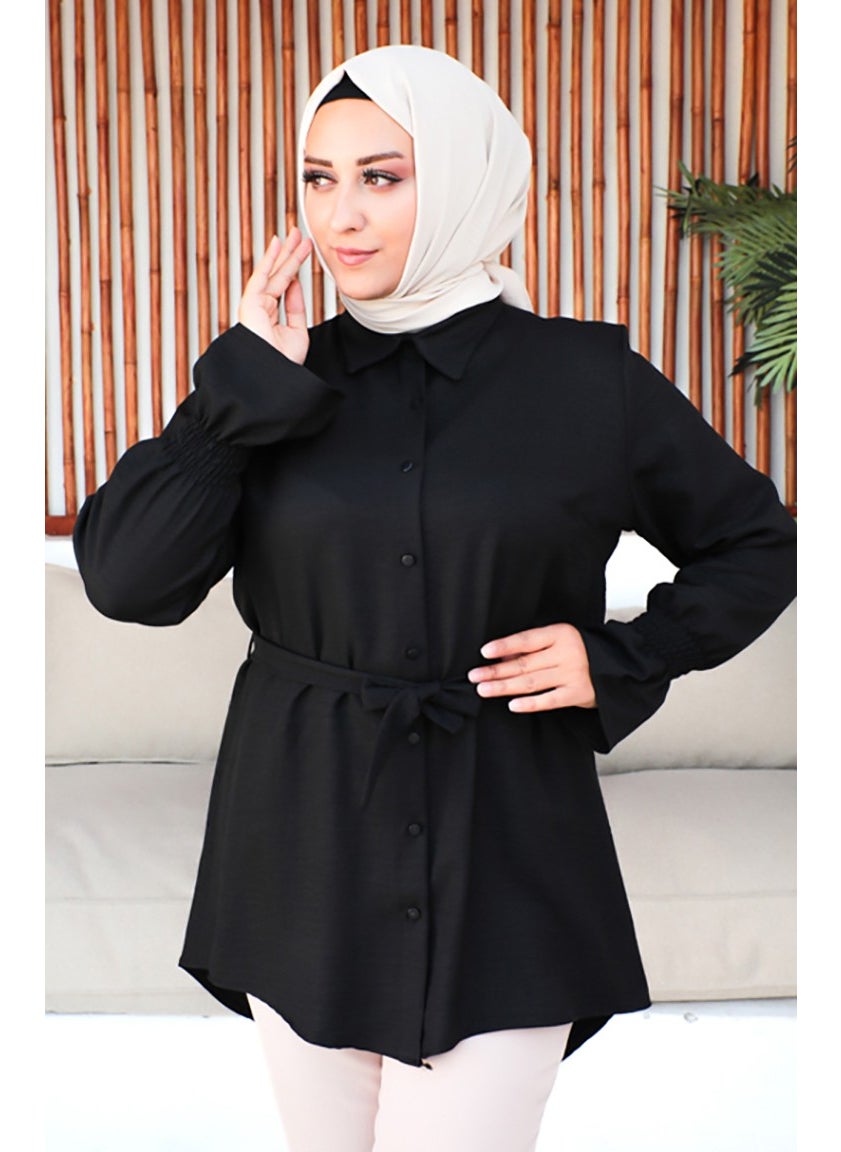 Plus Size Belted Tunic 2033-04 Black - pzsku/ZB226170835F4EB7FFEBEZ/45/_/1738801156/bfd69e9a-b2ed-4bd9-8d64-d2586ba65f4b