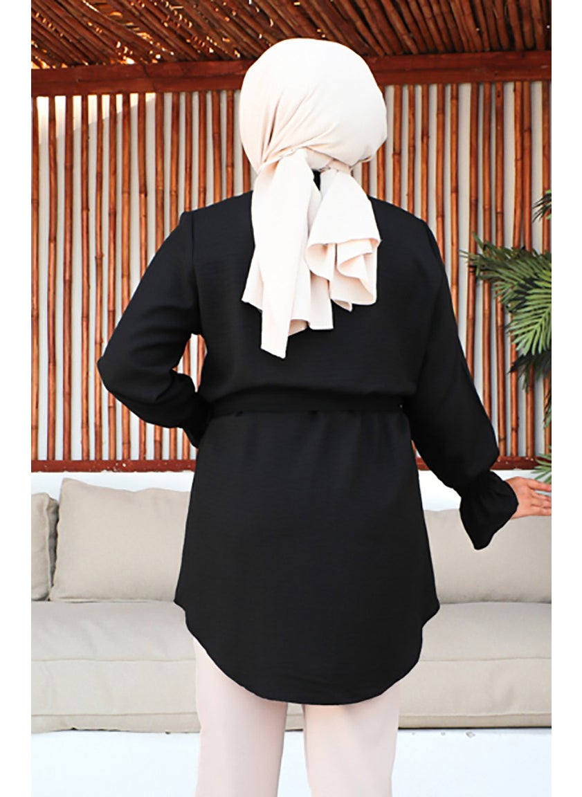 Plus Size Belted Tunic 2033-04 Black - pzsku/ZB226170835F4EB7FFEBEZ/45/_/1738801161/56db0243-0d53-4f0a-9d12-d9507a9f8c0c