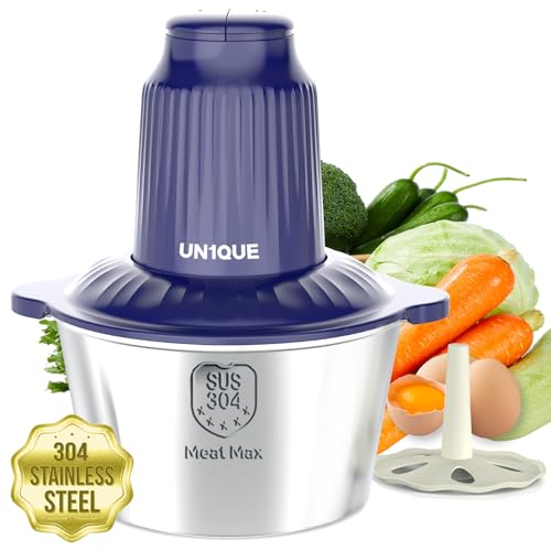 UN1QUE Electirc Chopper for Kicthen - 2 Speed Modes, 304 Stainless Steel Blades for Kitchen Food Processor, 2L with Egg Beater for Vegetables, Meat, Onion, Fruit & Nuts Food Grinder - Image 1