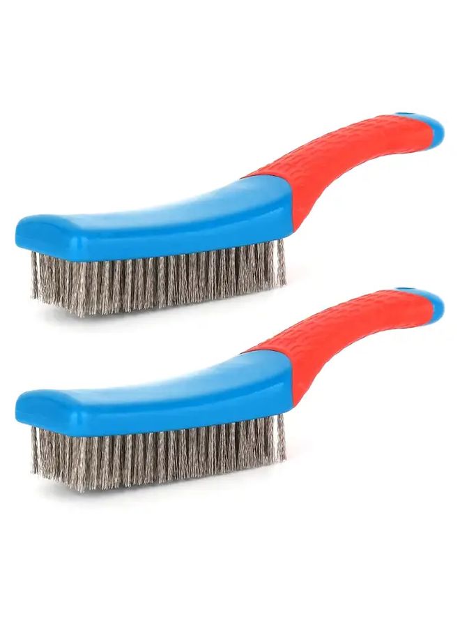 BXGSZ 001 Model 2 Pack Wire Brushes For Metal Rust Paint Removal With Rubber Grip - Image 5